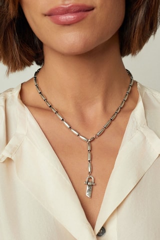 Colar banhado a prata Canela