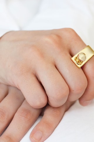 Anel Arena - Banhado a ouro amarelo