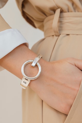 Pulseira rígida Eucalyptus - Banhado a prata