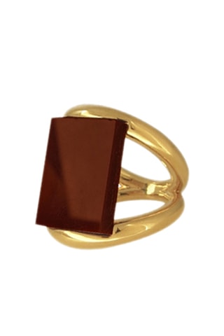 Anel Camelia - Banhado a ouro amarelo