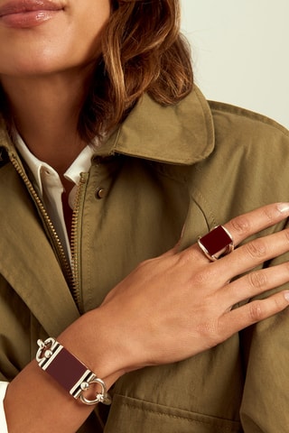 Anel Eucalyptus - Banhado a prata