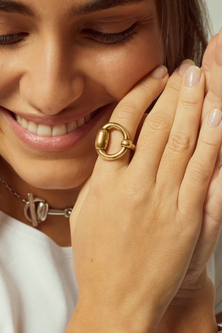 Anel Laurel - Banhado a ouro amarelo