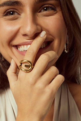 Anel Laurel - Banhado a ouro amarelo