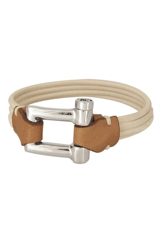 Pulseira Eucalyptus - Banhado a prata e couro