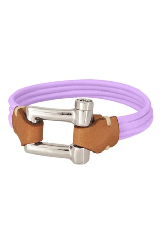 Pulseira Eucalyptus - Banhado a prata e couro