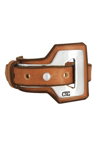 Pulseira Camelia - Couro e banhado a prata