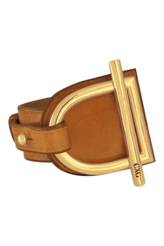 Pulseira Laurel - Banhado a ouro amarelo e couro