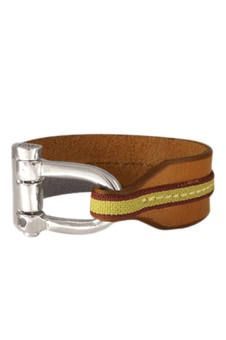 Pulseira Ambar - Couro e banhado a prata