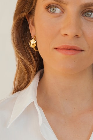 Argolas Eucalyptus - Banhado a ouro amarelo