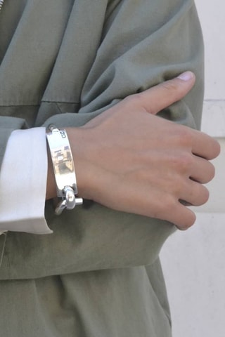 Pulseira rígida Omega - Banhado a prata