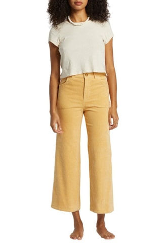 Pantalon slim en velours taille haute - Beige - Billabong