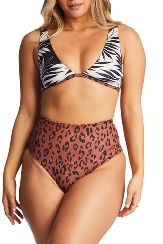 Bas de maillot réversible taille haute - Blanc et marron - Billabong