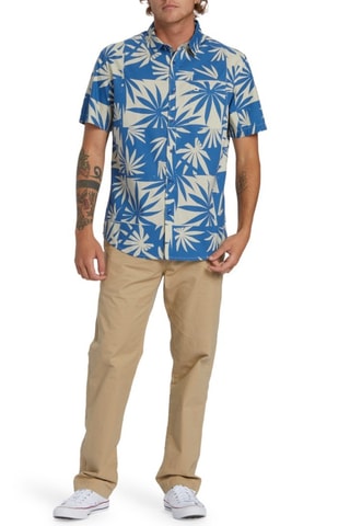 Biologisch Katoenen Overhemd Regular Fit - Koningsblauw  en Beige