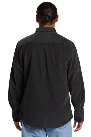 Velours Overhemd Regular Fit - Zwart