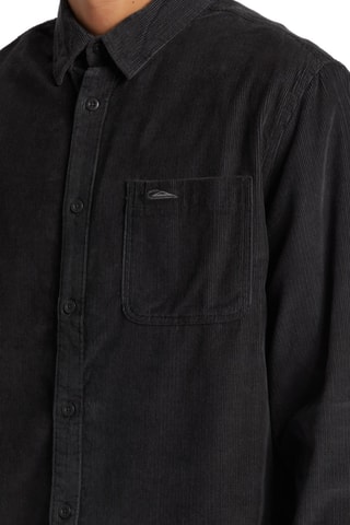 Velours Overhemd Regular Fit - Zwart