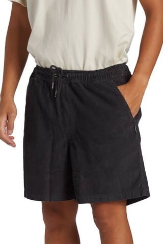 Short straight en velours - Noir