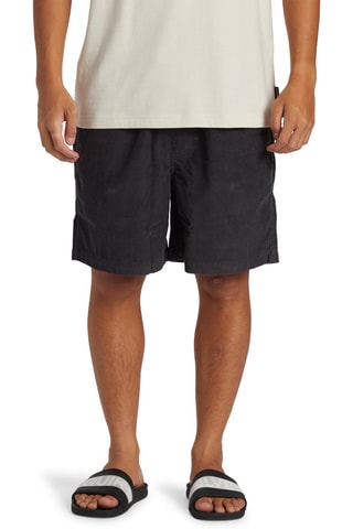 Short straight en velours - Noir