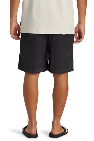 Short straight en velours - Noir