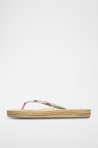 Tongs - Vert d'eau et rose - Roxy