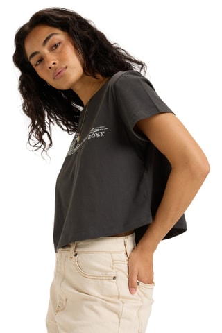 Biologisch Katoenen Cropped T-shirt- Zwart
