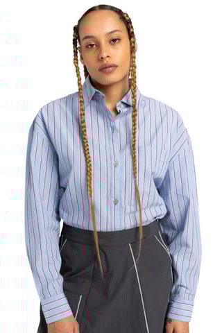 Biologisch Katoenen Blouse Relaxed Fit - Blauwgrijs