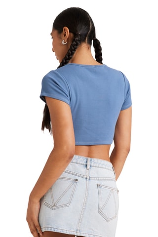 Cropped T-shirt - Kobaltblauw