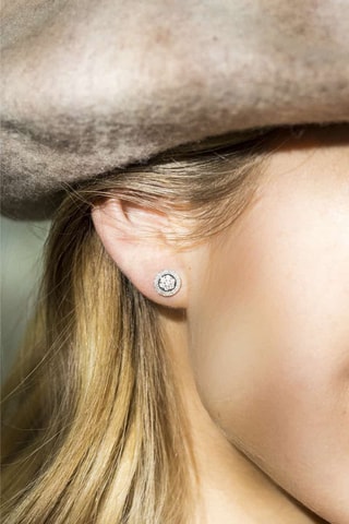 Brincos Canberra Ouro branco e diamantes