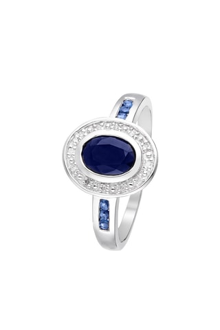 Anel Gange  Ouro branco, safiras e diamantes