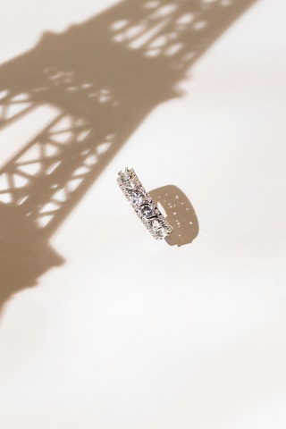 Anel Sitra Ouro branco, topázios e diamantes