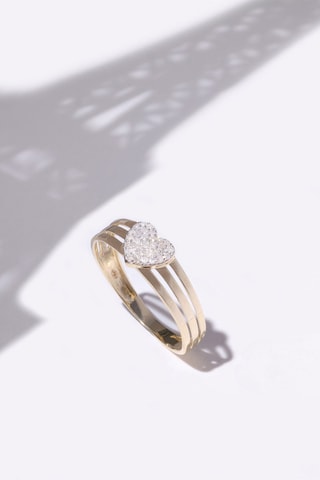 Anel Gravé dans mon Coeur Ouro amarelo e diamantes