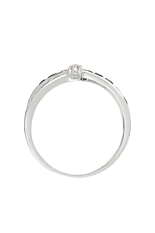 Anel Starky - Ouro branco, diamantes 0,045 quilates/10 e safiras 1 quilates/10