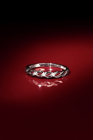 Aliança Beautiful Twist Ouro branco e diamantes