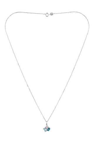 Pendente D'ici & d'ailleurs Ouro branco, diamantes e topázio