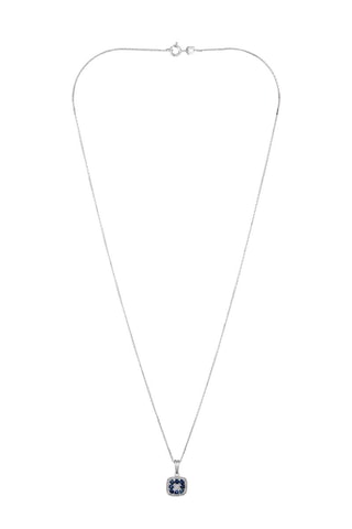 Pendente Volga Ouro branco, diamantes e safira