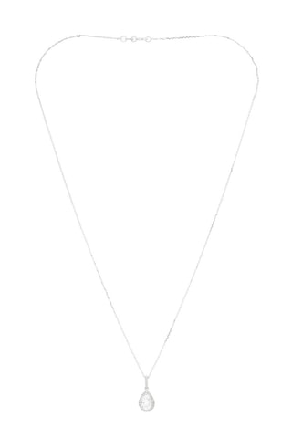 Pendente Forlia Ouro branco, diamantes e topázio