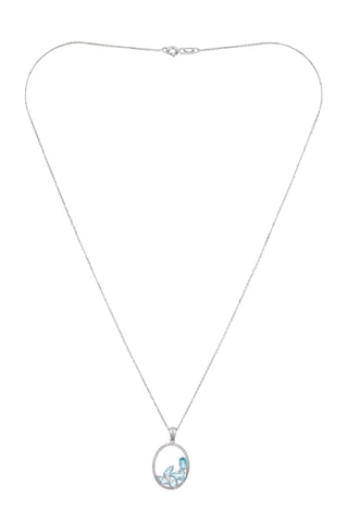 Pendente Bleuet   Ouro branco, topázios e diamantes