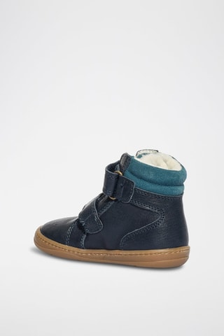 Gevoerde Leren Enkellaarzen Footprint Change - Blauw 