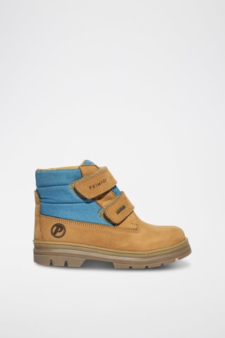 Leren Enkellaarzen Play Casual - Beige en Kobaltblauw