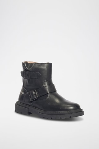 Bottines en cuir Happy Fashion - Noir