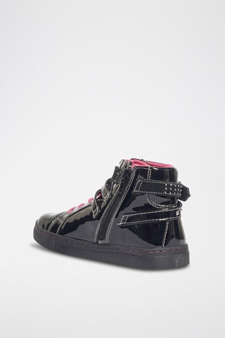 Hoge Gelakte Sneakers B&G Stars - Zwart