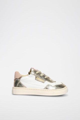 Leren Sneakers Baby Miami - Wit en goudkleurig