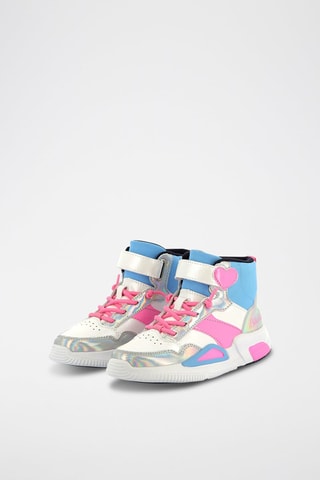 Gelakte Hoge Sneakers - Wit en Hemelsblauw - Billieblush