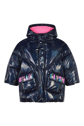 Gewatteerde Jas met Capuchon - Indigoblauw - Billieblush