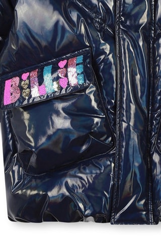 Gewatteerde Jas met Capuchon - Indigoblauw - Billieblush