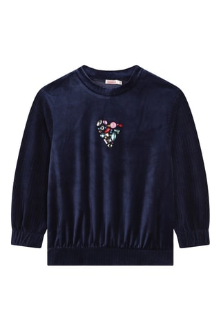 Velours Sweater - Indigoblauw - Billieblush