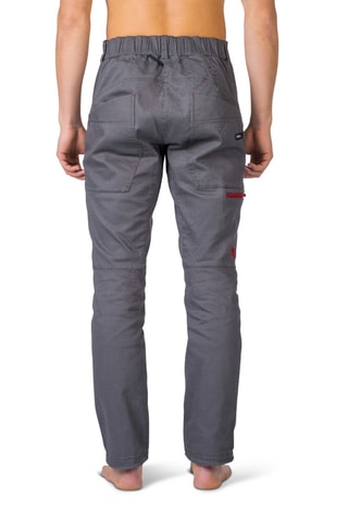 Calças straigth - Cinzento e vermelho