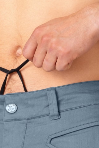 Calças straigth - Azul-cinza