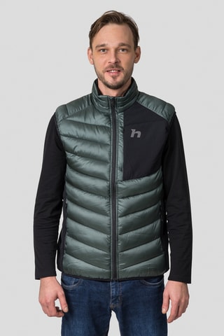 Colete acolchoado - Verde-escuro e antracite