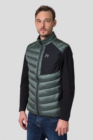 Colete acolchoado - Verde-escuro e antracite