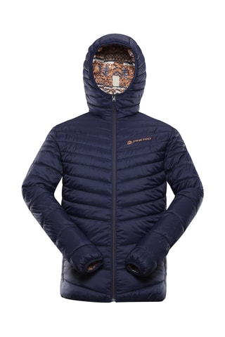 Blusão reversível com capuz - Castanho e azul-marinho